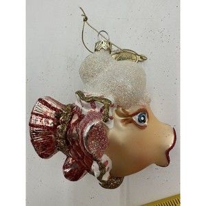 Katherine's Collection Kissing Fish Sparkly Ornament Glitter Mercury Glass Mrs.